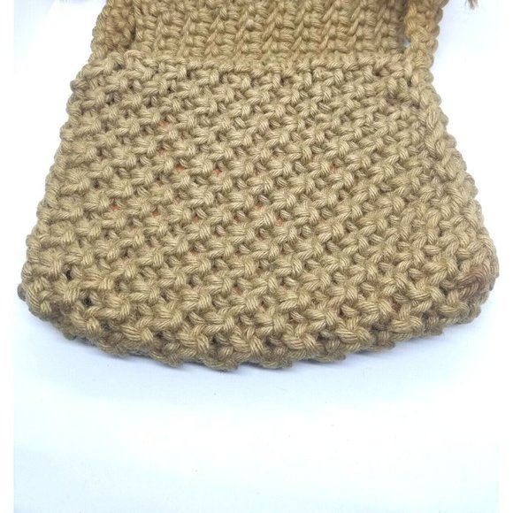 Handmade Macrame Purse Shoulder Bag Fold Over Flap Ceramic Tile Boho Hippie - Picture 7 of 8